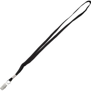 Advantus Corp. Lanyards, w/Metal Clip, 3/8"Thick, 36"L, 100/Box, Black