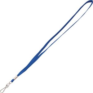 Advantus Corp. Lanyards, w/Metal Clasp, 3/8"Thick, 36"L, 100/Box, Blue