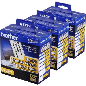 Brother Label Rolls,f/QL Label Printer,3-1/2"x1-1/10",400/RL,3/BX,WE