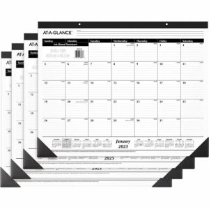 AT-A-GLANCE  Desk Calendars,1PPM,12 Mths,Jan-Dec,24"x19",4/BD,BK/WE