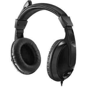 Adesso Headphones,Binaural,w/3.5mmJack,w/Mic,Omnidirectional,Black