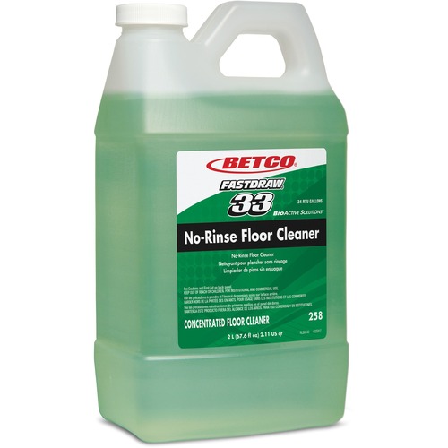 Betco Corporation Floor Cleaner, No-Rinse, FastDraw 33, 2L, 4/CT, Green
