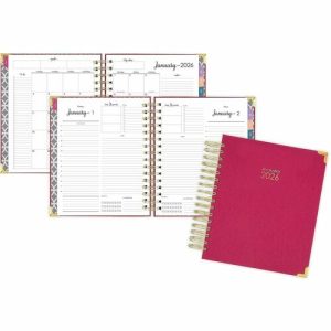 AT-A-GLANCE  Planner, Daily, 12 Mths, Jan-Dec, 6-7/8"x8-3/4", Berry