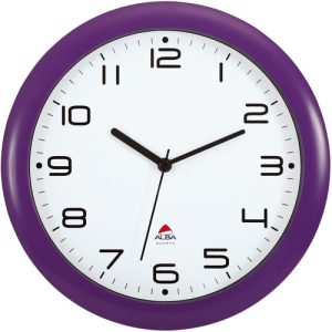 Alba, Inc  Clock,Wall,Plastic,11.8"Diax2.2"D,Plum