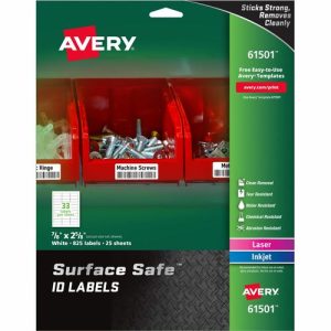 Avery  Labels, Removable, Surface Safe, 7/8"x2-5/8", 825/PK, WE