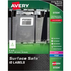 Avery  Labels, Removable, Surface Safe, 3"x5", 200/PK, WE