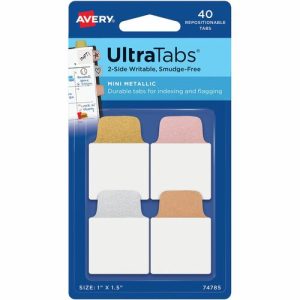 Avery  Tabs, Repositionable, 2-Sided, 1"x1-1/2", 40/PK, AST