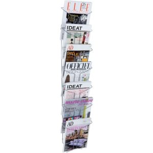 Alba, Inc  Literature Display, 7-Compartment, 9.84"x5.11"x44", Gray