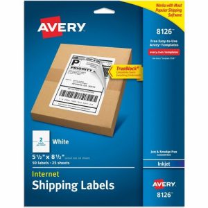 Avery  Shipping Labels,Inkjet,5-1/2"x8-1/2",50/PK,WE