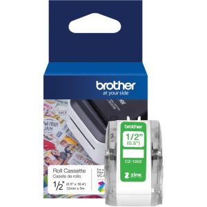 Brother Labels, ZINK Zero Ink, Continuous-Length, 1/2"x16.4', White