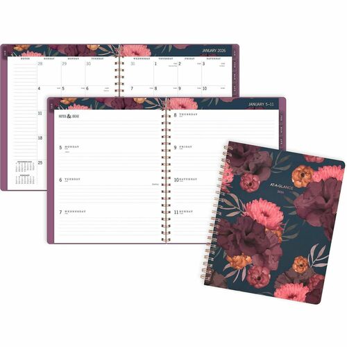 AT-A-GLANCE Planner,Dark Romance,Wkly/Mthly,Jan-Jan,8-1/2"x11",MI
