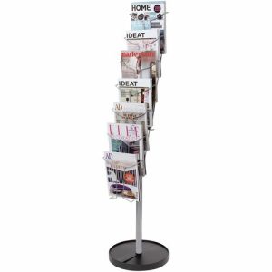 Alba, Inc  Literature Display,Floor,7-Compartment,15"x59",SR/BK