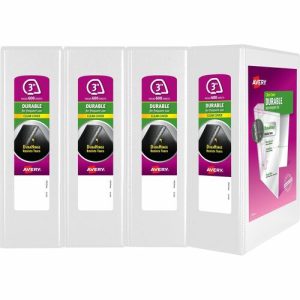 Avery  View Binder, DuraHinge, Slant Ring 3" Cap, Letter, 4/CT, WE