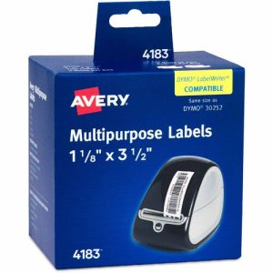 Avery  Address Labels, Adhesive, 1-1/8"x3-1/2", 700/BX, White