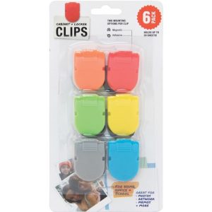 Advantus Corp. Clip, Magnetic, 1/2"Wx1"Lx1-2/5"H, 6/PK, Assorted