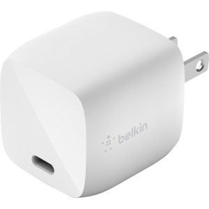 Belkin Wall Charger, 30 Watt, USB-C, 1-1/2"Wx1-3/5"Lx1-3/5"H, White
