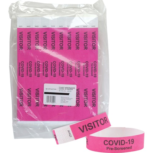 Advantus Corp. Wristbands,Visitor,COVID Prescreened,3/4"x10",500/PK,PK