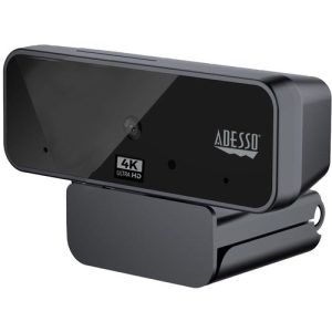 Adesso Webcam,FixedFocus,CMOS,3840pX2160p,8Mp,30fps,HD,USB,BK