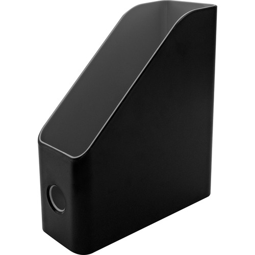 Advantus Corp. Magazine File, Plastic, 4-1/2"x9-3/8"x12", Black/Gray