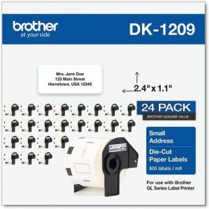 Brother  Address Labels,Paper,f/QL,1.1"x2.4",800/RL,3RL/PK,8PK/CT,WE