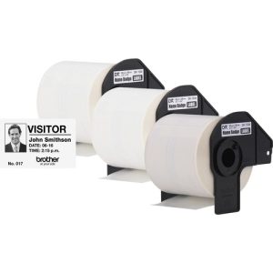 Brother  Name Badge Labels, Adhesive, 2.3"x3.4", 260/RL, 3RL/BX, WE