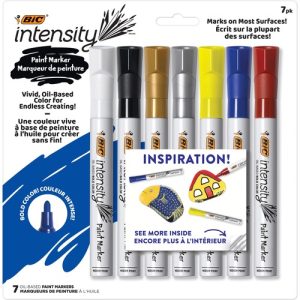 Bic  Marker, Permanent, Paint, 4/5"Wx6"Lx4/5"H, 7/PK, Assorted