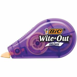 Bic Correction Tape, Mini, 1/5"Wx314-2/5'L, 12/PK, White