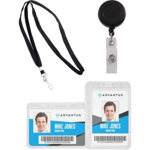 Advantus Corp. ID Badge/Accssories,50Holders/25Reels/25Lanyards,100 Pcs,AST