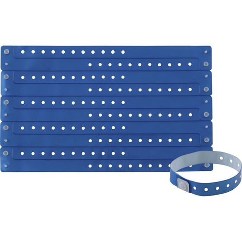 Advantus Corp. Wristbands, Vinyl, 3/5"Wx9-3/4"Lx1/50"H, 100/PK, Blue