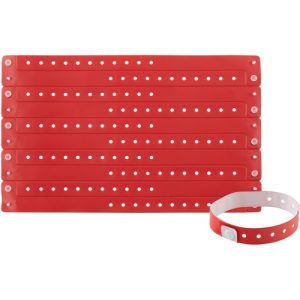 Advantus Corp.  Wristbands, Vinyl, 3/5"Wx9-3/4"Lx1/50"H, 100/PK, Red