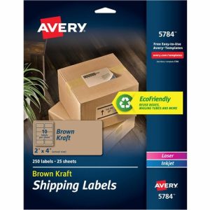Avery  Shipping Labels,Permanent,2"x4",1250/CT,Kraft Brown