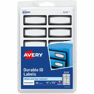 Avery  ID Labels,w/BK Border,Perm,3/4"x3-1/2",60/PK,18/CT,WE