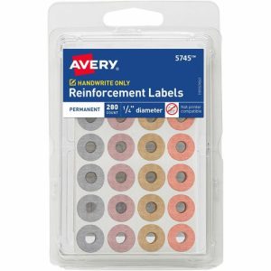 Avery  Reinforcement Labels,Permanent,Metallic,1/4"Dia,10080/CT,AST