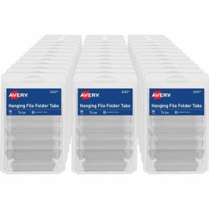 Avery  Hanging File Tabs, 1/5-Cut, Perm, 20/PK, 36/CT, Clear