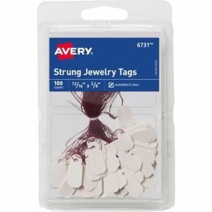 Avery  Jewelry Tags,Rayon Strung,13/16"x3/8",100/PK,36PK/CT,WE