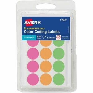 Avery  Labels,Color-Coding,Removable,3/4" Dia,315/PK,36PK/CT,AST