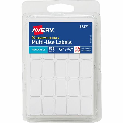 Avery Multipurpose Labels,Removable,1/2"x1-3/4",525/PK,36PK/CT,WE