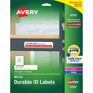 Avery  ID Labels,Rectangle,Permanent,3"x5/8",1280/CT,WE