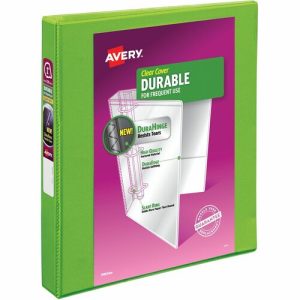 Avery  DuraView Binder,Slant Ring,w/ Two Pockets,1", Green