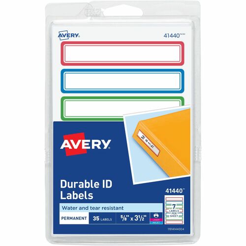 Avery Labels,TrueBlock,w/BE/GN/RD Borders,3-1/2"x5/8",630/CT,WE