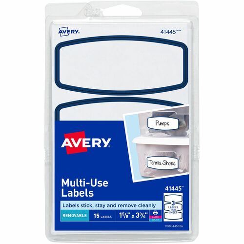 Avery Labels,Removable,Arched,3-3/4"x1-5/8",270/CT,WE/BE Border