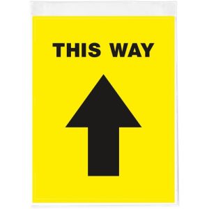 Avery  Decal,"This Way",Floor,Removable,8-1/2"x11",5/PK,YW/BK