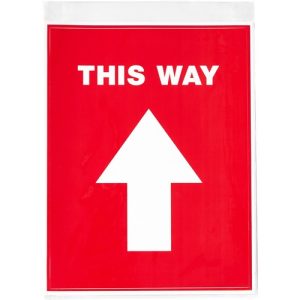 Avery  Decal,"This Way",Floor,Removable,8-1/2"x11",5/PK,RD/WE