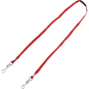 Advantus Corp. Lanyard,Breakaway,w/J-hook Clips,f/Face Masks,30"L,10/PK,RD