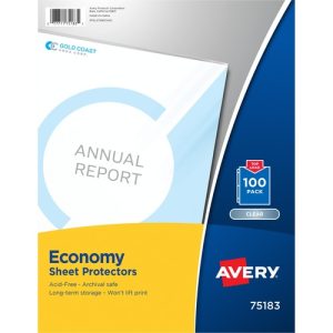 Avery  Sheet Protectors,Poly,f/8-1/2"x11" Sht,100/BG,5BG/CT, CL