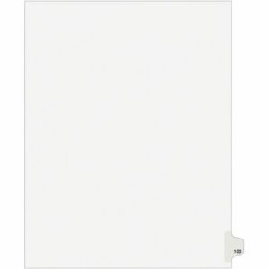 Avery Dividers,"Exhibit 100",Side Tab,8-1/2"x11",25/PK,20PK/CT,WE