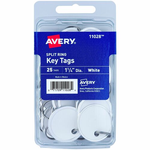 Avery Key Tag, w/ Metal Rim, 1-1/4" Diameter, 25/PK, 36PK/CT, WE