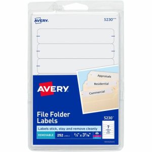 Avery  Filing Labels,Removable,1/3 Cut,252/PK,18PK/CT,WE