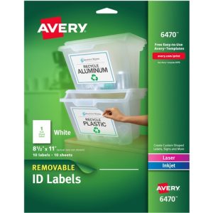 Avery  Laser/Inkjet Labels,Removable,1"x2-5/8", 150/PK,5PK/CT,WE