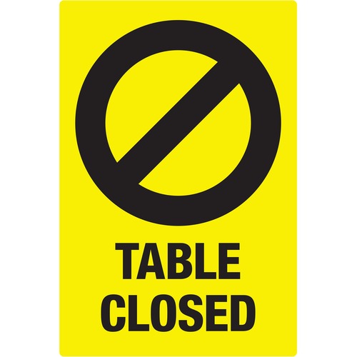 Avery Decal,"Table Closed",f/Tables,4"x6",10/PK,Yellow